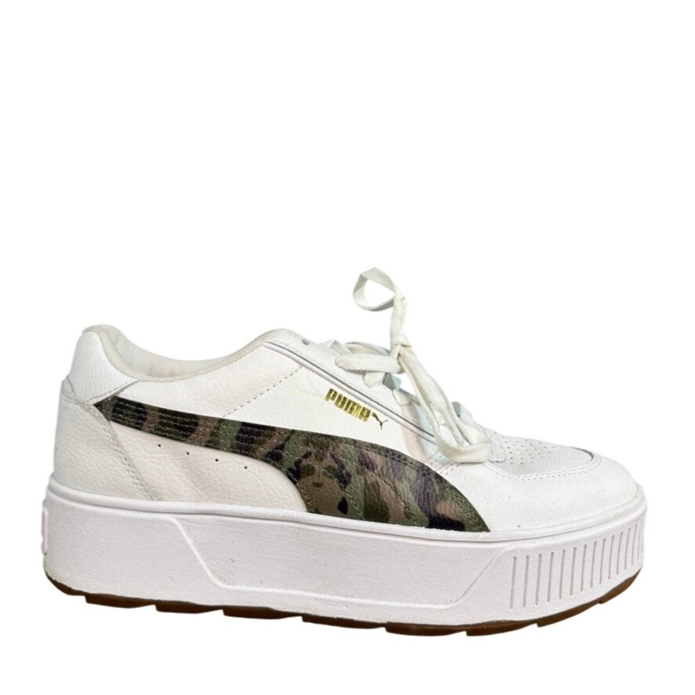 Puma Cali Star White Camo Platform Sneakers Low Top Leather Shoes Size 10
